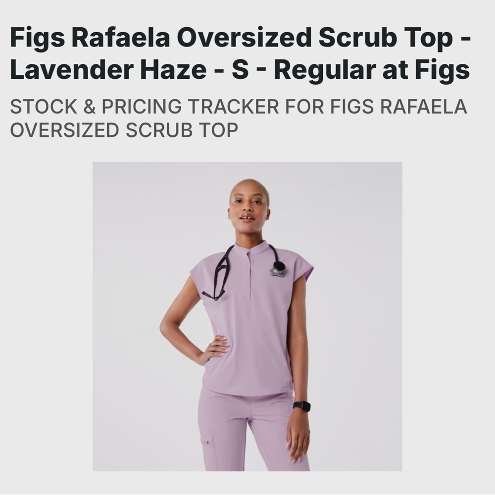 Figs Lavender Cap-Sleeve Henley Scrub Top - Picture 14 of 14